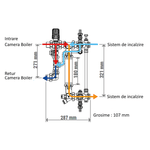 Casa si Gradina - Termice - Instalatii termice - Incalzire in pardosela - Grup de amestec termostatic Giacomini R557RY043, vana cu 3 circuite si cap termostatic, 1", pentru incalzire mixta - Infinity.ro