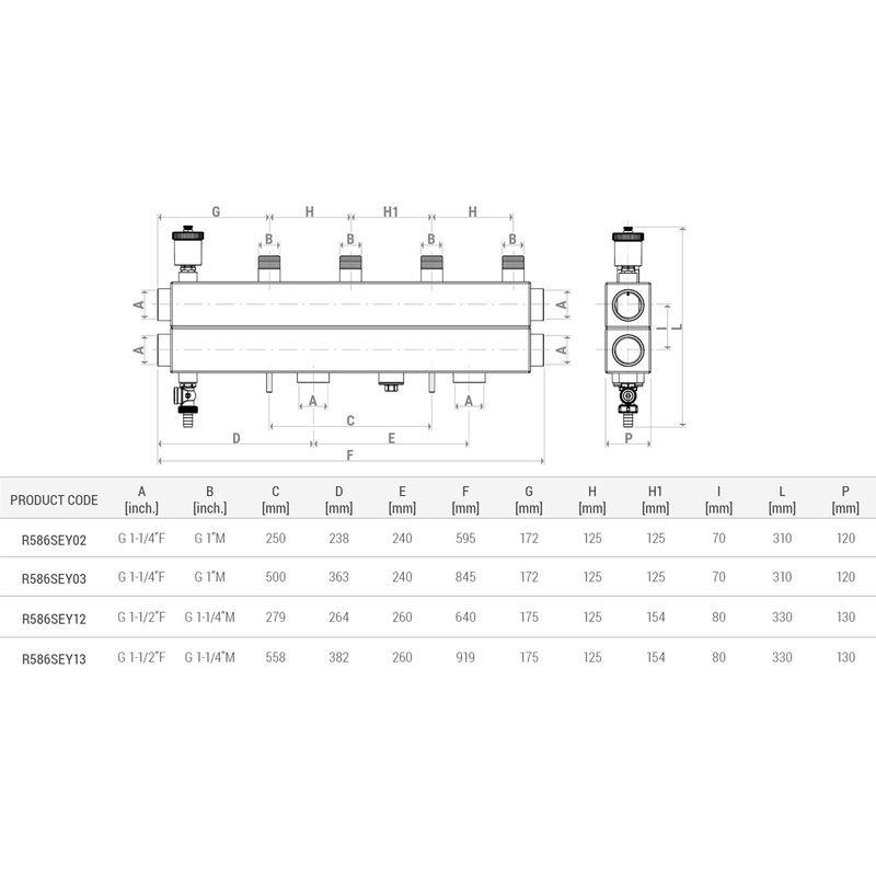 Casa si Gradina - Termice - Instalatii termice - Incalzire in pardosela - Distribuitor cu egalizare Giacomini R586SEY02, 2 iesiri, DN25, 2 zone ,350mp, 150 mp radiatoare si 200 mp  pardoseala - Infinity.ro