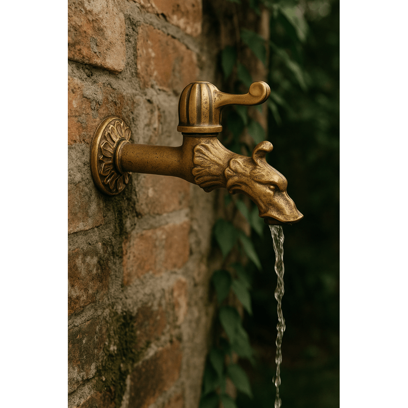 Casa si Gradina - Sanitare - Instalatii hidro - Robineti - Robinet de gradina Remer Rubinetterie 202LE, design vintage, fixare pe perete, actionare tip levier, alama - Infinity.ro