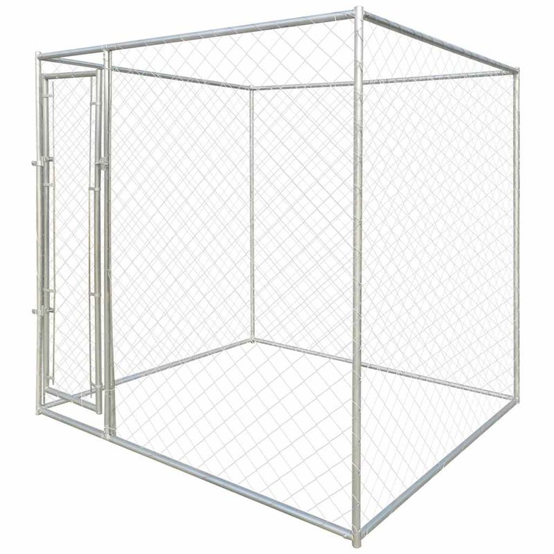 Petshop - Accesorii petshop - Culcusuri si custi - Custi interior si exterior - Keneluri pentru caini Argintiu 192 x 192 x 195 cm - Infinity.ro