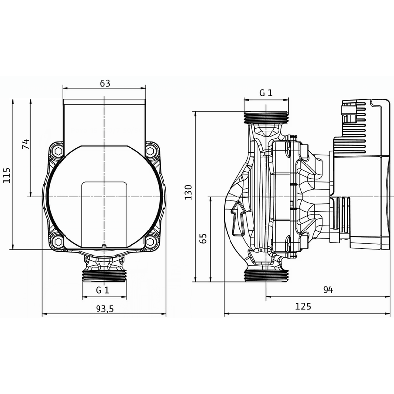 Casa si Gradina - Termice - Centrale termice si accesorii - Accesorii incalzire - Pompa de circulatie Giacomini P76WIY015 (Wilo Para), 15-130/7, inaltime pompare 7 m H2O, G 1" filet exterior, 130 mm - Infinity.ro