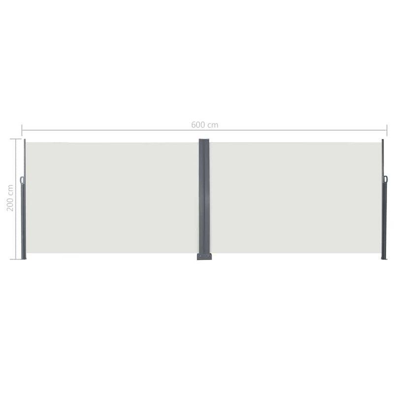 Casa si Gradina - Gradina si terasa - Umbrele si pavilioane - Umbrele - Jaluzea laterala retractabila Crem 600 x 200 cm Metal - Infinity.ro