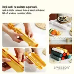 Casa si Gradina - Bucatarie si vesela - Ustensile bucatarie - Seturi ustensile de bucatarie - Set Sushi Rolls 2, EMESZON® Aparat manual de rulat Sushi cu rola bambus pentru pasionatii de bucataria Asiatica, negru - Infinity.ro