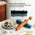 Casa si Gradina - Bucatarie si vesela - Ustensile bucatarie - Seturi ustensile de bucatarie - Set Sushi Rolls 2, EMESZON® Aparat manual de rulat Sushi cu rola bambus pentru pasionatii de bucataria Asiatica, negru - Infinity.ro