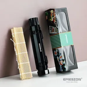 Set Sushi Rolls 2, EMESZON® Aparat manual de rulat Sushi cu rola bambus pentru pasionatii de bucataria Asiatica