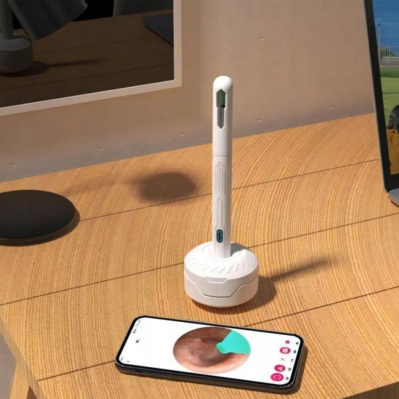 Ingrijire personala si Cosmetice - Sanatate si wellness - Aparate medicale - Dispozitive si accesorii medicale uz casnic - Dispozitiv curatare urechi, Otoscop, NewEvo®, Camera FullHD, 1080P, 6 lumini LED, Incarcare USB-C - Infinity.ro