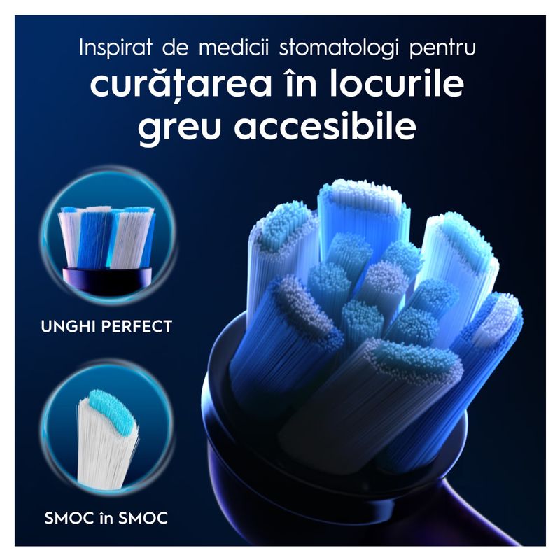 Ingrijire personala si Cosmetice - Igiena dentara - Rezerve si accesorii - Rezerve periuta de dinti electrica Oral-B iO Ultimate Clean, compatibile doar cu seria iO, Negru, 6 buc - Infinity.ro