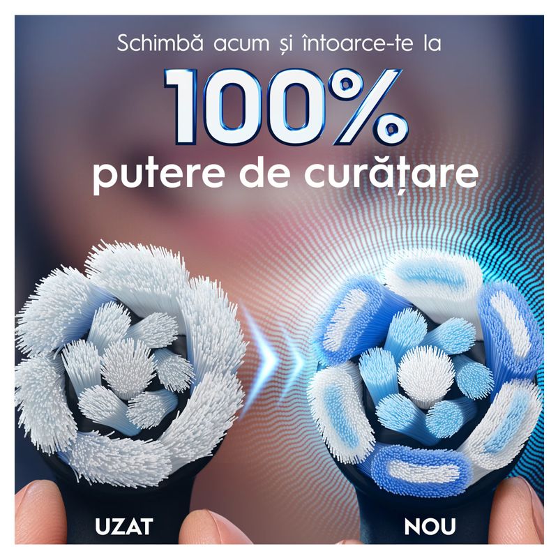Ingrijire personala si Cosmetice - Igiena dentara - Rezerve si accesorii - Rezerve periuta de dinti electrica Oral-B iO Ultimate Clean, compatibile doar cu seria iO, Negru, 8 buc - Infinity.ro