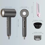 Ingrijire personala si Cosmetice - Aparate & accesorii ingrijire personala - Hair styling - Uscatoare de par - Uscator de par, uscator de par 2400 W cu afisaj LCD, 3 setari de temperatura, 2 trepte de viteza, cu uscare rapida - Infinity.ro