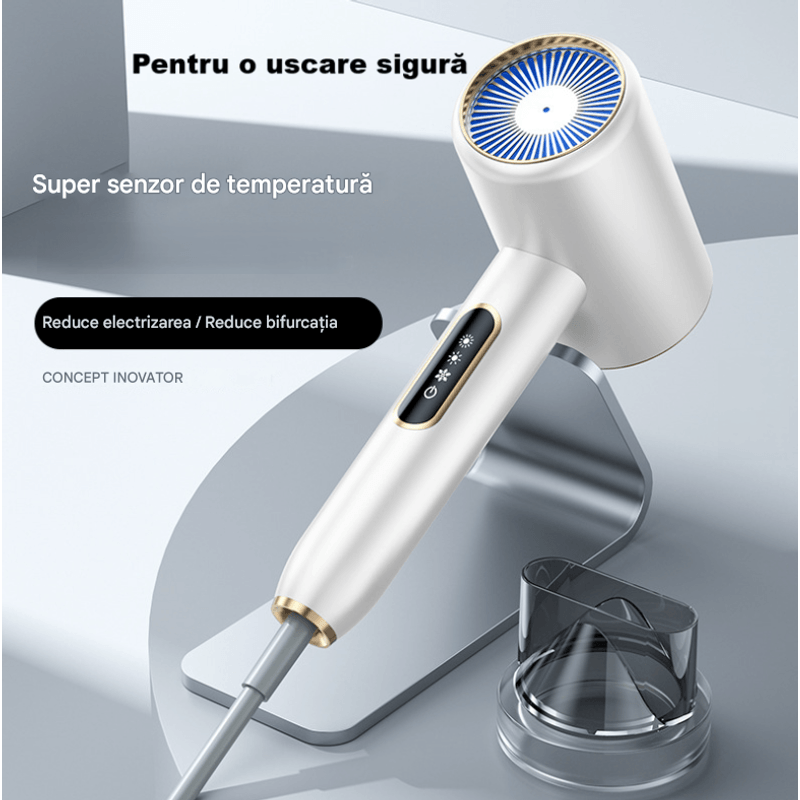 Ingrijire personala si Cosmetice - Aparate & accesorii ingrijire personala - Hair styling - Uscatoare de par - Uscator de par, uscator de par 2400 W cu afisaj LCD, 3 setari de temperatura, 2 trepte de viteza, cu uscare rapida - Infinity.ro