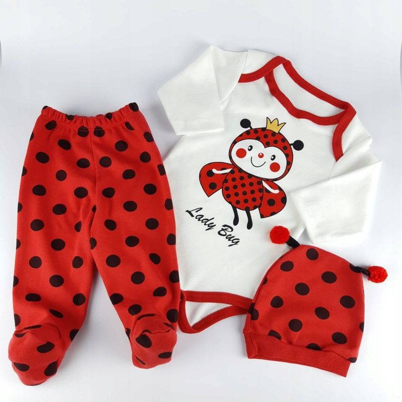 Fashion, accesorii si bijuterii - Copii - Imbracaminte copii - Treninguri si compleuri copii - Set compleu haine copii, format din body, pantaloni si caciulita - model Bondar , marime 68 - Infinity.ro