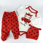 Fashion, accesorii si bijuterii - Copii - Imbracaminte copii - Treninguri si compleuri copii - Set compleu haine copii, format din body, pantaloni si caciulita - model Bondar , marime 68 - Infinity.ro