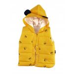 Fashion, accesorii si bijuterii - Copii - Imbracaminte copii - Treninguri si compleuri copii - Set compleu haine copii, format din bluza, vesta si pantaloni - Galben, marime 86 - Infinity.ro