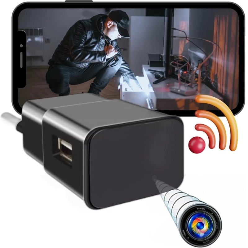 Laptop, Telefoane si Tablete - Wearables si gadgeturi - Gadgeturi - Dispozitive spionaj - Incarcator USB cu Camera Spion iUni IP1000, Vizualizare 4K, Wi-Fi, Audio-Video, P2P - Infinity.ro