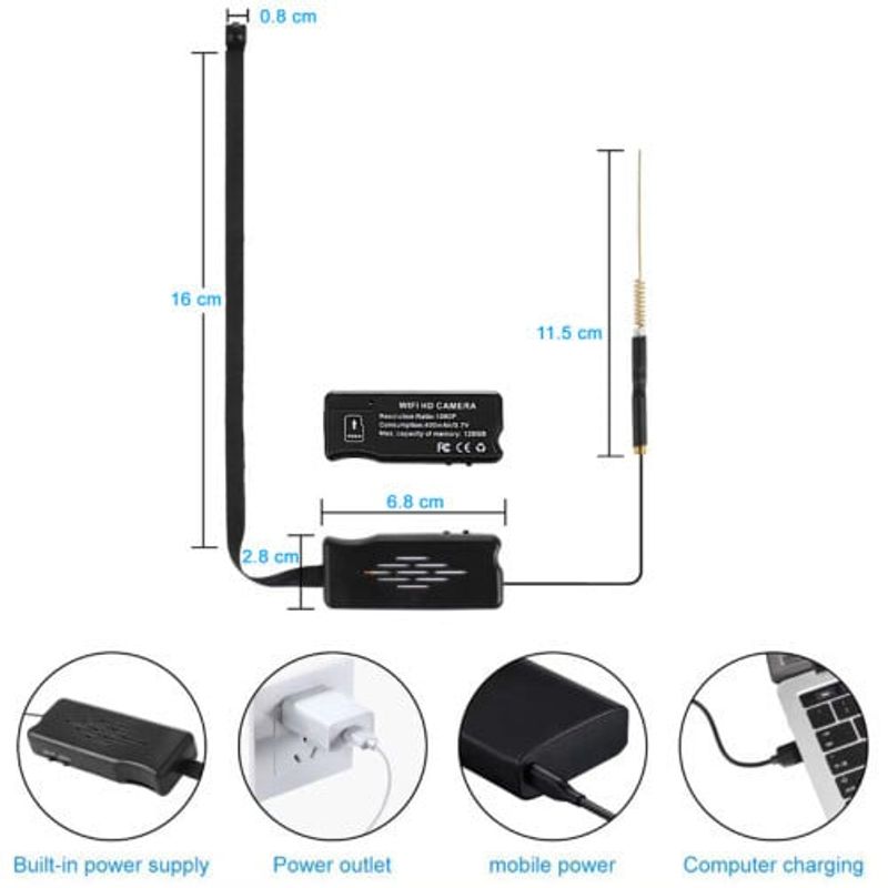 Laptop, Telefoane si Tablete - Wearables si gadgeturi - Gadgeturi - Dispozitive spionaj - Modul cu Camera Spion Wireless iUni IP20, P2P, baterie incorporata - Infinity.ro