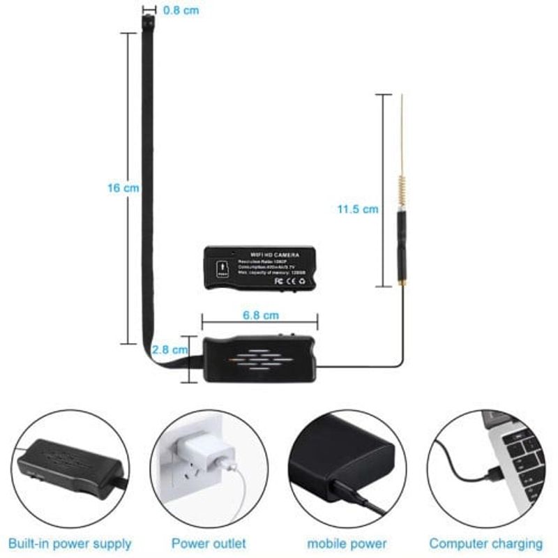 Laptop, Telefoane si Tablete - Wearables si gadgeturi - Gadgeturi - Dispozitive spionaj - Modul cu Camera Spion Wireless iUni IP20, 8GB, P2P, Baterie incorporata - Infinity.ro