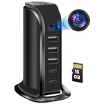 Laptop, Telefoane si Tablete - Wearables si gadgeturi - Gadgeturi - Dispozitive spionaj - Camera Spion in Statie de Incarcare iUni IP91, 16GB, Wi-Fi, Full HD, 20W, 2 porturi Type-C, 3 porturi USB-A - Infinity.ro