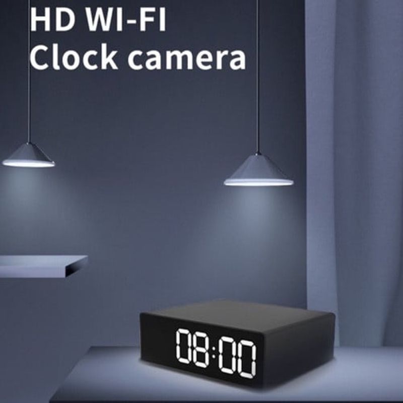 Laptop, Telefoane si Tablete - Wearables si gadgeturi - Gadgeturi - Dispozitive spionaj - Ceas de birou cu Camera Spion iUni IP33, Wi-Fi, 16GB, Full HD, 150 grade, Night Vision, Senzor de miscare, P2P - Infinity.ro