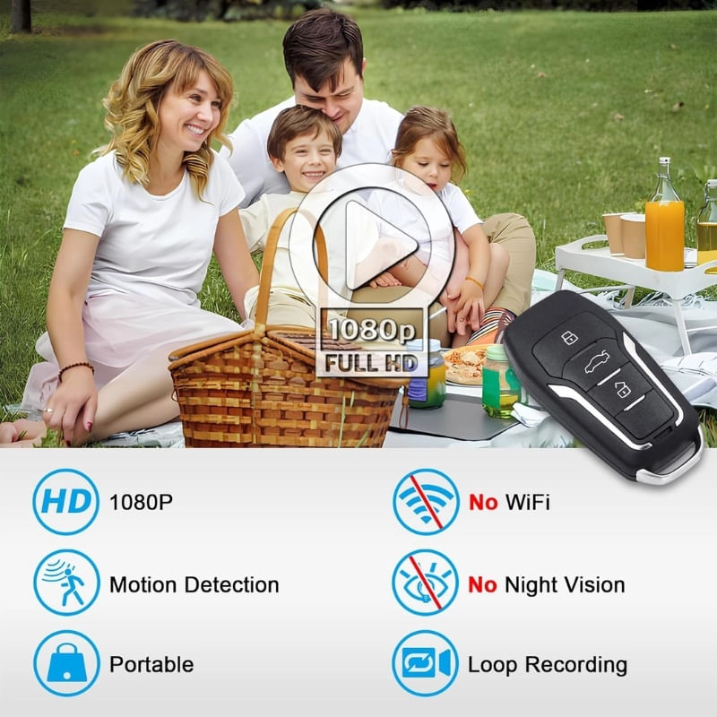 Laptop, Telefoane si Tablete - Wearables si gadgeturi - Gadgeturi - Dispozitive spionaj - Cheie Auto cu Camera Spion iUni RMS25, 8GB, Full HD, Detectare miscare, Foto, Video - Infinity.ro