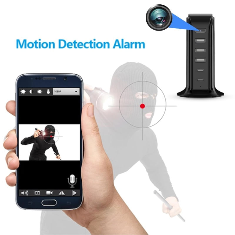 Laptop, Telefoane si Tablete - Wearables si gadgeturi - Gadgeturi - Dispozitive spionaj - Camera Spion in Statie de Incarcare iUni IP91, 32GB, Wi-Fi, Full HD, 20W, 2 porturi Type-C, 3 porturi USB-A - Infinity.ro