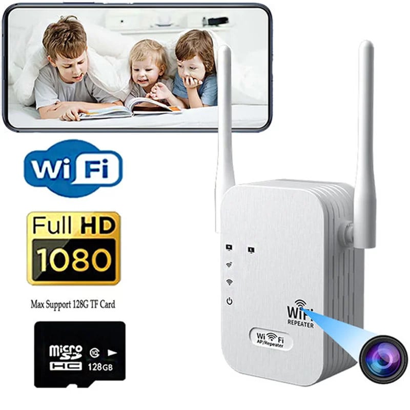 Laptop, Telefoane si Tablete - Wearables si gadgeturi - Gadgeturi - Dispozitive spionaj - Camera Spion in Amplificator Semnal Wireless iUni RP1, Wi-Fi, Full HD, Senzor de miscare - Infinity.ro