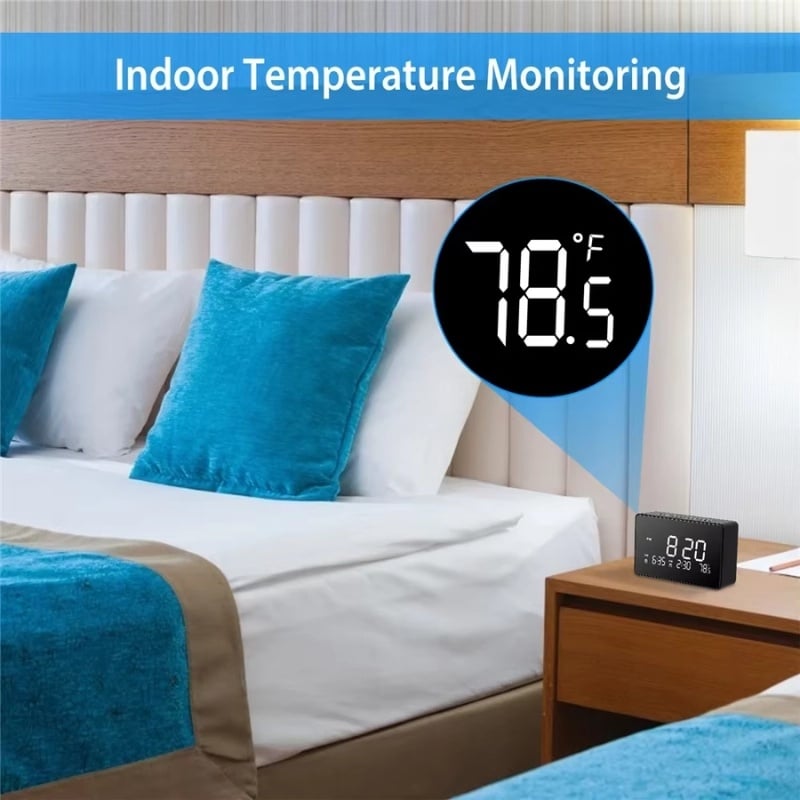 Laptop, Telefoane si Tablete - Wearables si gadgeturi - Gadgeturi - Dispozitive spionaj - Ceas de birou cu Camera Spion iUni IP61, Full HD, Wi-Fi, Night Vision, Termometru interior - Infinity.ro