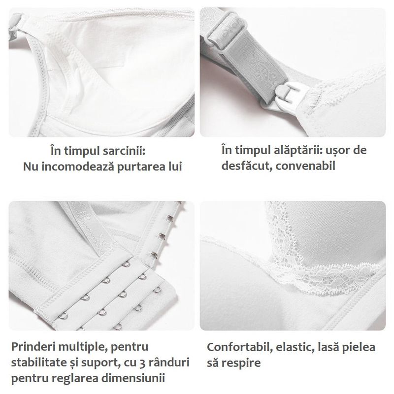 Fashion, accesorii si bijuterii - Femei - Lenjerie si pijamale femei - Lenjerie intima femei - Sutien maternitate pentru sarcina gravide, dar si postnatal, pentru alaptare, 2 in 1- GRI,38 - Infinity.ro