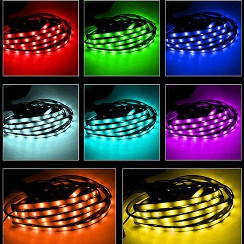 Auto si Moto - Electrice auto - Iluminare si semnalizare - Lumini ambientale - Kit iluminare ambientala cu LED pentru exterior masina, multicolor, cu telecomanda - Infinity.ro