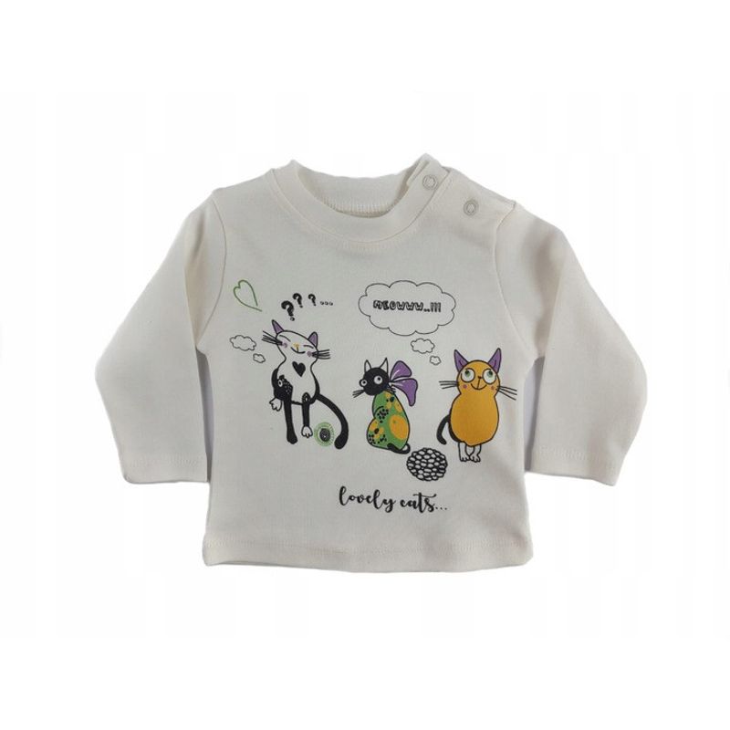 Fashion, accesorii si bijuterii - Copii - Imbracaminte copii - Treninguri si compleuri copii - Set compleu haine copii, format din bluza, vesta si pantaloni  ,model yellow cats, marime 68 - Infinity.ro