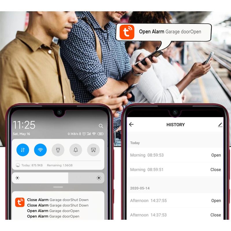 Casa si Gradina - Constructii - Usi interior, exterior si garaj - Kit-uri automatizari porti si usi garaj - Switch smart pentru usa de garaj automatizata, actionare de pe smartphone prin aplicatie Android/IOS cu - Infinity.ro
