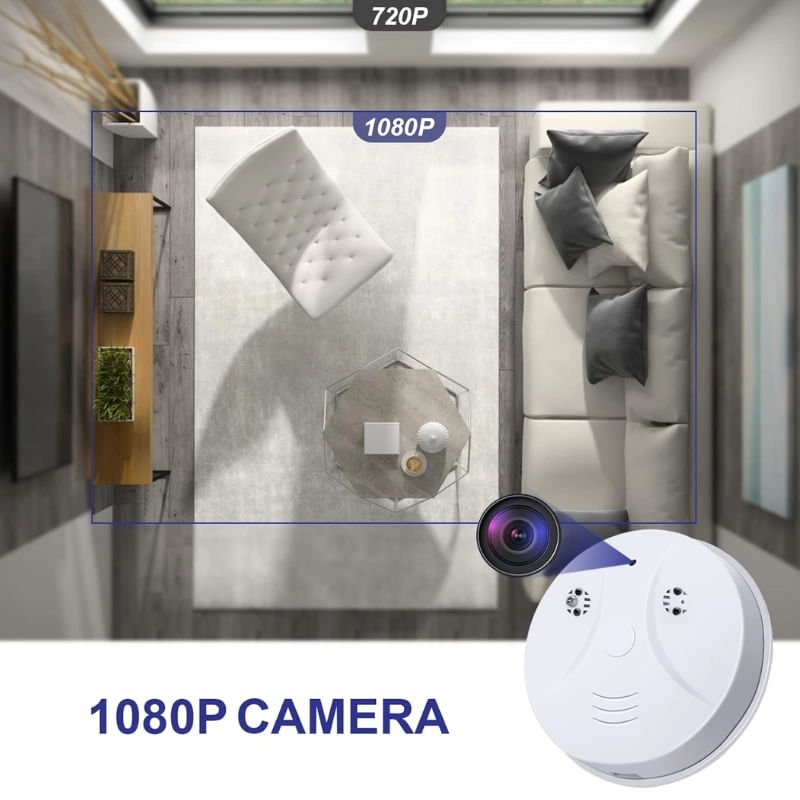 Laptop, Telefoane si Tablete - Wearables si gadgeturi - Gadgeturi - Dispozitive spionaj - Camera Spion Detector de fum iUni D101, Wi-Fi, Vizualizare 4K, Slot Card MicroSD - Infinity.ro