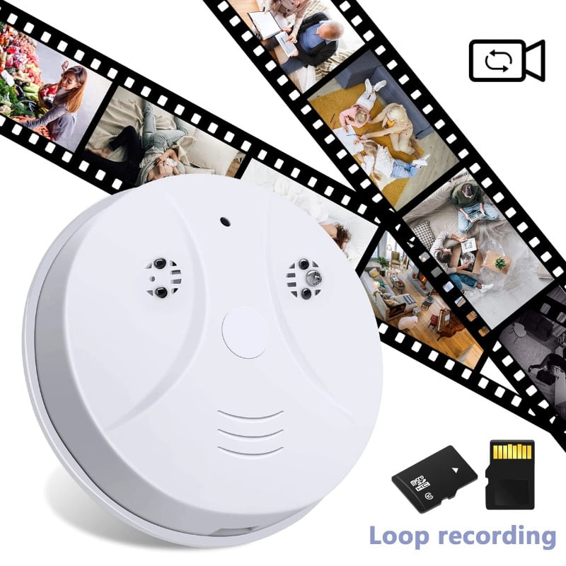 Laptop, Telefoane si Tablete - Wearables si gadgeturi - Gadgeturi - Dispozitive spionaj - Camera Spion Detector de fum iUni D101, Wi-Fi, Vizualizare 4K, Slot Card MicroSD - Infinity.ro