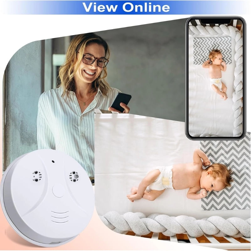 Laptop, Telefoane si Tablete - Wearables si gadgeturi - Gadgeturi - Dispozitive spionaj - Camera Spion Detector de fum iUni D101, Wi-Fi, Vizualizare 4K, Slot Card MicroSD - Infinity.ro