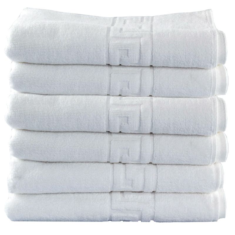 Casa si Gradina - Textile si covoare - Textile baie - Prosoape - Set 6 prosoape Kotonia Home Hotel - Greek Border Jacquard, 30x50 cm, 100% bumbac, alb - Infinity.ro