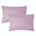 Casa si Gradina - Textile si covoare - Lenjerii de pat - Fete de perna - Set 2 fete de perna Kotonia Home Deco - Damasc Saten - 100% bumbac, dimensiune dungi 1 cm, Lila, 40x40 cm - Infinity.ro