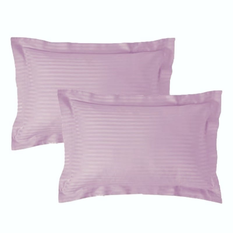 Casa si Gradina - Textile si covoare - Lenjerii de pat - Fete de perna - Set 2 fete de perna Kotonia Home Deco - Damasc Saten - 100% bumbac, dimensiune dungi 1 cm, Lila, 40x40 cm - Infinity.ro
