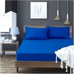 Casa si Gradina - Textile si covoare - Lenjerii de pat - Cearceafuri de pat - Husa de pat cu elastic Kotonia Home - Tricot, 100% bumbac, albastru, 160x200+30 cm - Infinity.ro