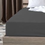 Casa si Gradina - Textile si covoare - Lenjerii de pat - Cearceafuri de pat - Husa de pat cu elastic Kotonia Home - Tricot, 100% bumbac, gri antracit, 100x200+30 cm - Infinity.ro