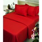 Casa si Gradina - Textile si covoare - Lenjerii de pat - Cearceafuri de pat - Cearceaf de pat Kotonia Home Deco, 100% bumbac, Damasc Saten, dimensiune dungi 1 cm, Rosu, 150x240 cm - Infinity.ro