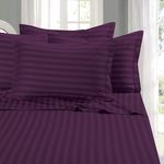 Casa si Gradina - Textile si covoare - Lenjerii de pat - Cearceafuri de pat - Cearceaf de pat Kotonia Home Deco, 100% bumbac, Damasc Saten, dimensiune dungi 1 cm, Violet, 220x240 cm - Infinity.ro