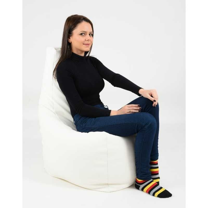 Casa si Gradina - Mobilier - Scaune si fotolii - Fotolii - Fotoliu tip Fotoliu Sunlounger, material piele ecologica, Alb - Infinity.ro
