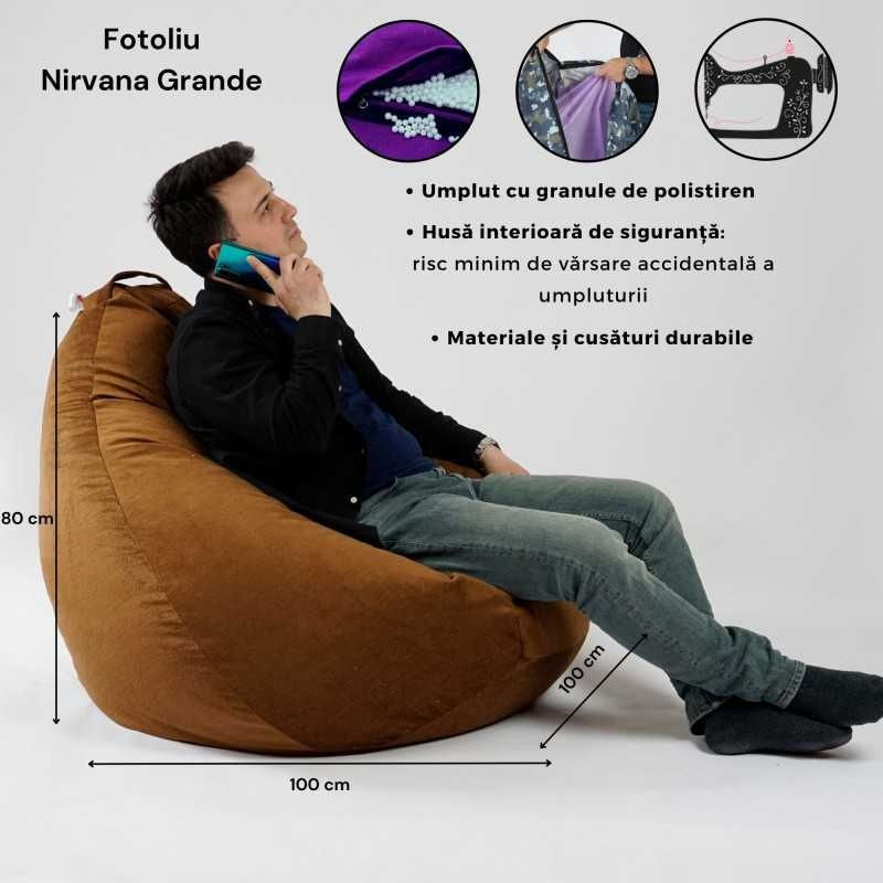 Casa si Gradina - Mobilier - Scaune si fotolii - Fotolii - Fotoliu Nirvana Grande, material impermeabil, Albastru - Infinity.ro