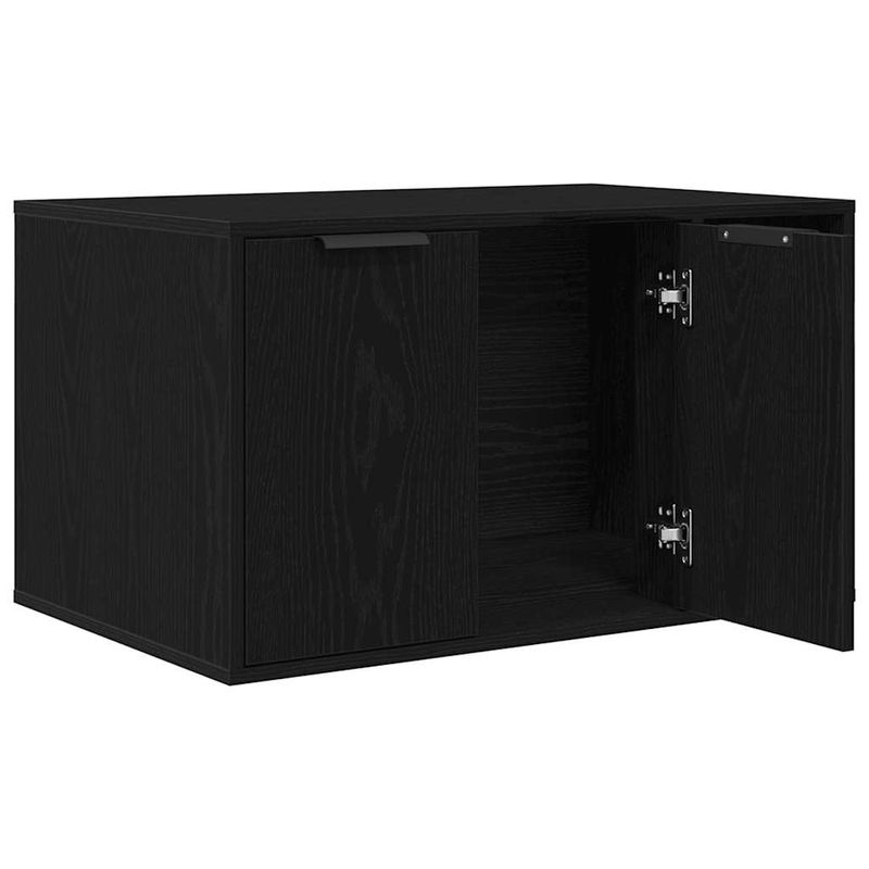 Petshop - Ingrijire si Igiena - Litiere si accesorii - Litiere acoperite - Litiera pentru pisici, imprejmuire, stejar negru, 80x50x45 cm, lemn stratificat - Infinity.ro