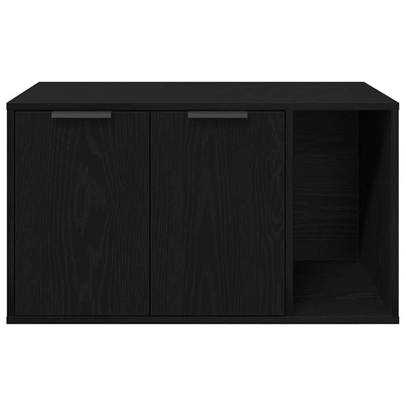 Petshop - Ingrijire si Igiena - Litiere si accesorii - Litiere acoperite - Litiera pentru pisici, imprejmuire, stejar negru, 80x50x45 cm, lemn stratificat - Infinity.ro