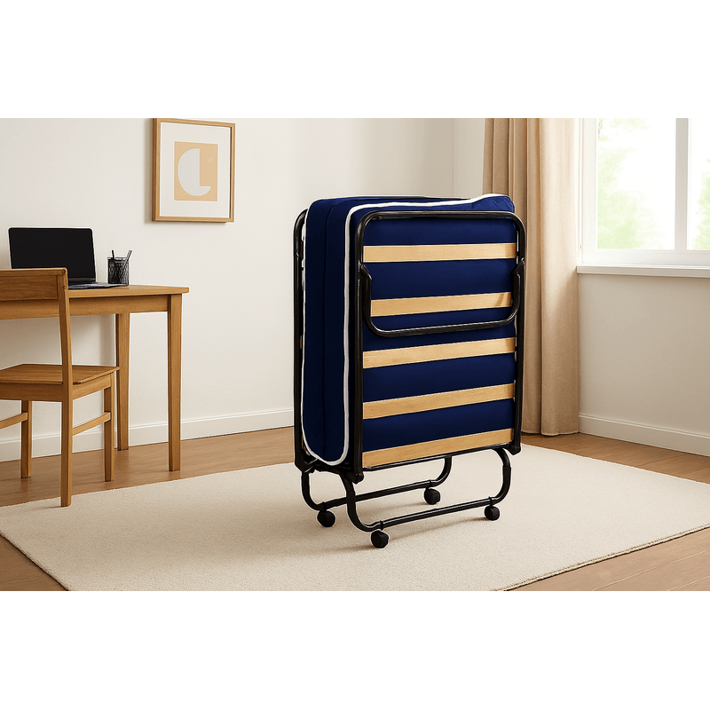 Casa si Gradina - Mobilier - Paturi si accesorii - Paturi - Pat pliant Lyra, albastru, 190x80x28 cm - Infinity.ro