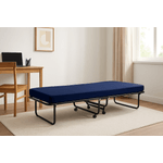 Casa si Gradina - Mobilier - Paturi si accesorii - Paturi - Pat pliant Lyra, albastru, 190x80x28 cm - Infinity.ro