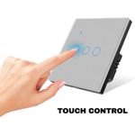 Casa si Gradina - Electrice - Distributie electrica si comanda - Intrerupatoare - Intrerupator smart touch, WiFi, Sticla securizata, iUni 3G, 10A, Control vocal, Smart Life / Tuya, LED, Silver - Infinity.ro