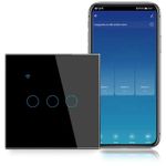 Casa si Gradina - Electrice - Distributie electrica si comanda - Intrerupatoare - Intrerupator smart touch, WiFi, Sticla securizata, iUni 3G, 10A, Control vocal, Smart Life / Tuya, LED, Black - Infinity.ro