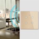 Casa si Gradina - Electrice - Distributie electrica si comanda - Intrerupatoare - Intrerupator smart touch, WiFi, Sticla securizata, iUni 4G, 10A, Control vocal, Smart Life / Tuya, LED, Gold - Infinity.ro