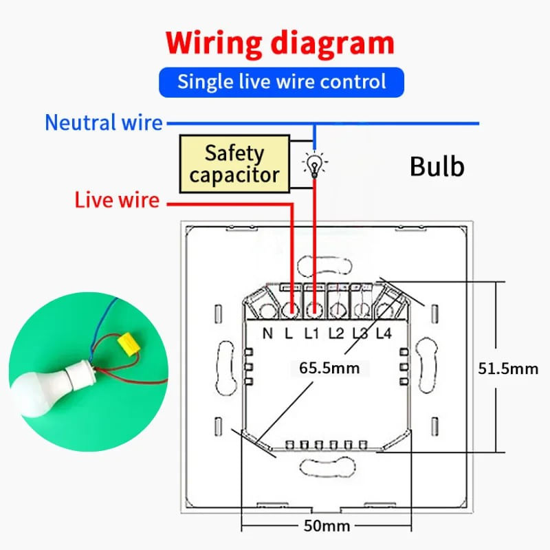 Casa si Gradina - Electrice - Distributie electrica si comanda - Intrerupatoare - Intrerupator smart touch, WiFi, Sticla securizata, iUni 1G, 10A, Control vocal, Smart Life / Tuya, LED, White - Infinity.ro
